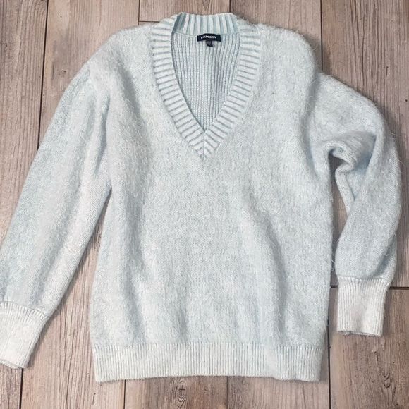 Express Sweaters - Large EXPRESS NWOT Oversized Furry V Neck Sweater